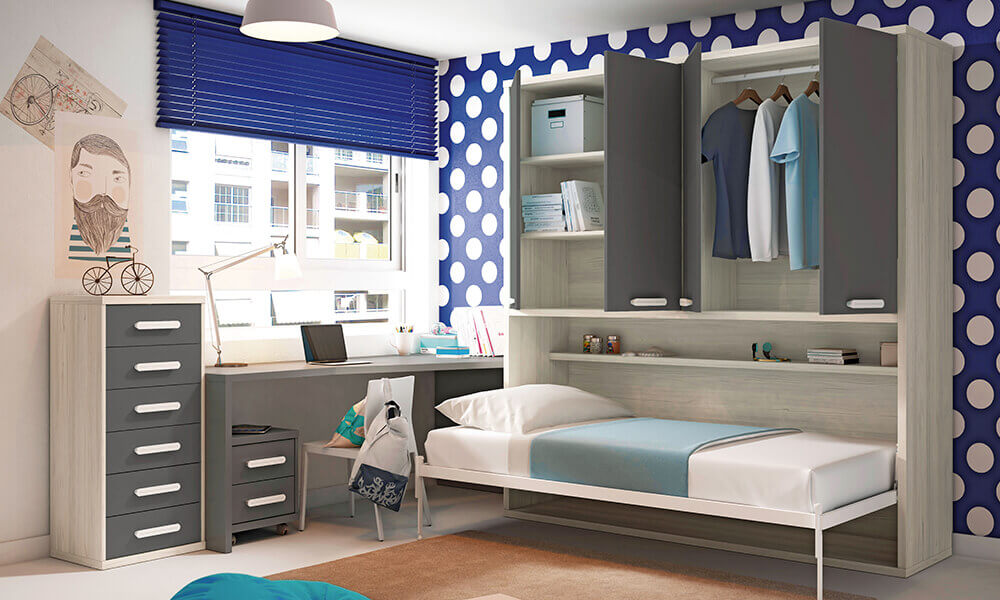 Cama abatível horizontal com roupeiro 2 portas deslizantes SPACE UP Conforama Cama abatível horizontal com roupeiro 2 portas deslizantes SPACE UP Conforama