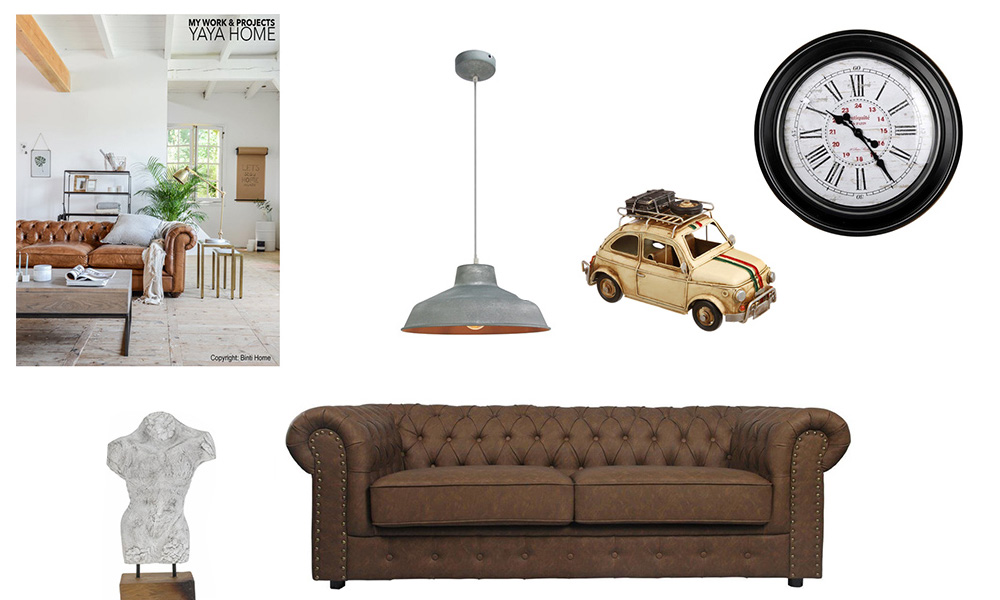 Sala de estar de estilo chesterfield com sofá ANDREW