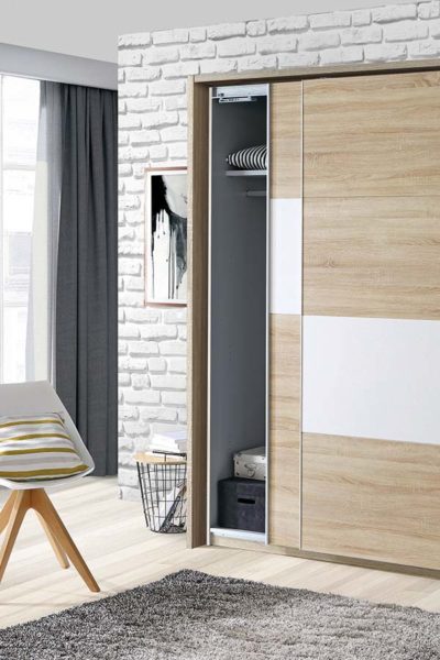 Roupeiro 2 portas deslizantes 170 cm SKIVE