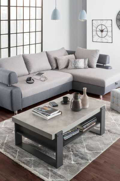 Chaise longue PANAMÁ em tons de cinza para salas mais neutras