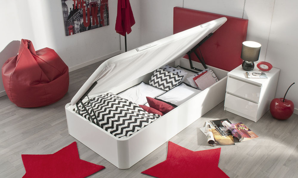 Sommier PIKOLIN KING BOX Conforama decoração de quarto pequeno Sommier PIKOLIN KING BOX Conforama