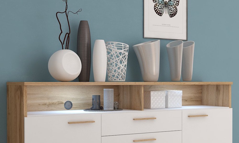 Os aparadores são móveis que normalmente têm elementos decorativos, é necessário cuidado com os materiais da decoração. dicas de limpeza